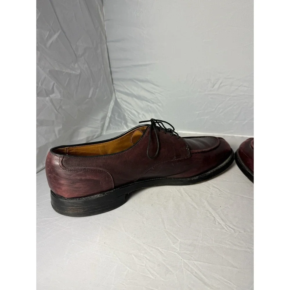 Allen Edmonds Bradley Burgundy Leather Derby Dress Shoes Round Toe 15 D Men's